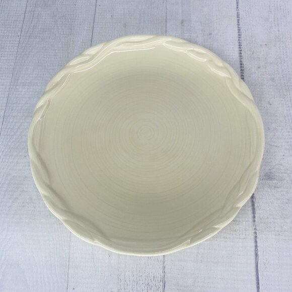 Tracy OCTAVIA HILL Solid Cream Twisted Rope Edge Ceramic 8" Salad Plates Set 4 - Picture 2 of 16